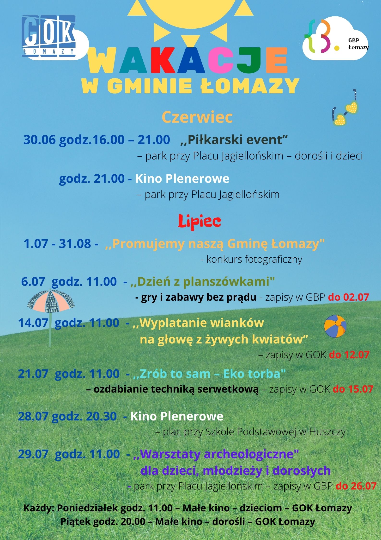 plakat wakacje 2021 lipiec
