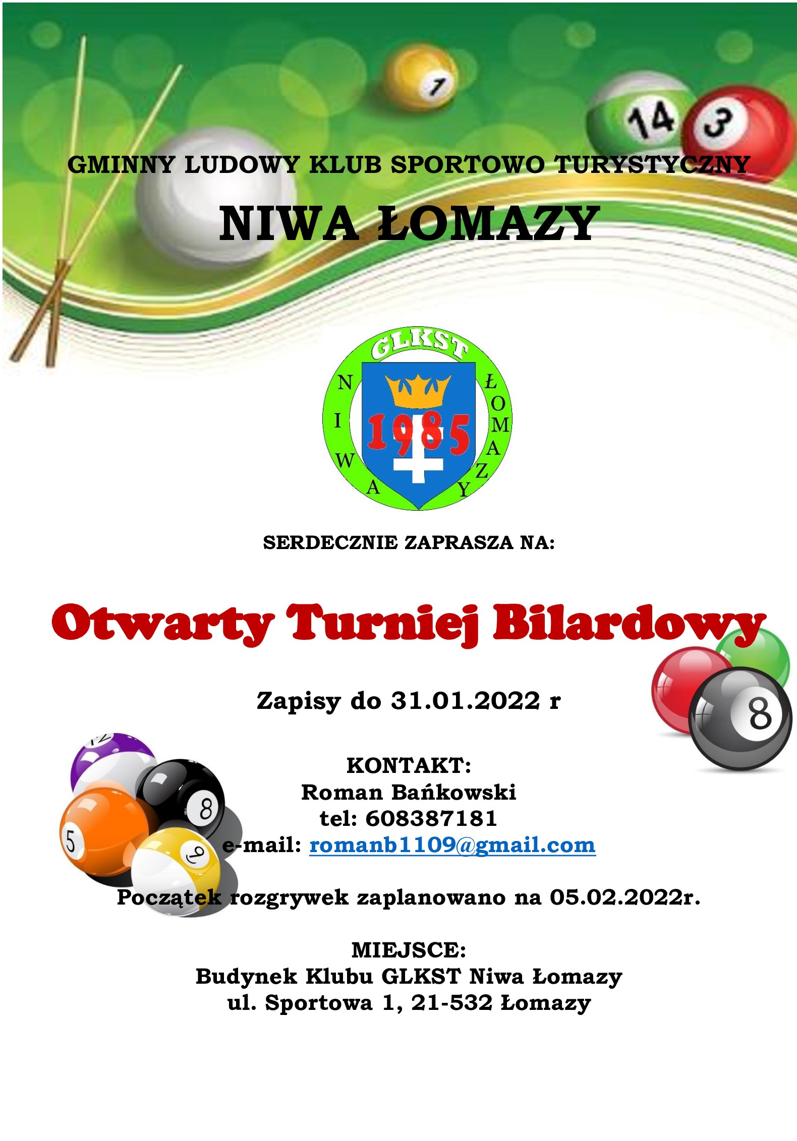 zaproszenie bilard zaproszenie bilard